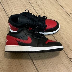 Nike Jordan Kids or Women’s 5.5 Black and Red Low-Top Sneakers